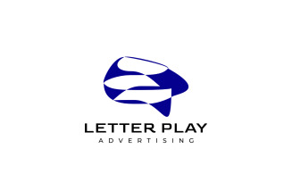 Letter E Play Negative Space Logo