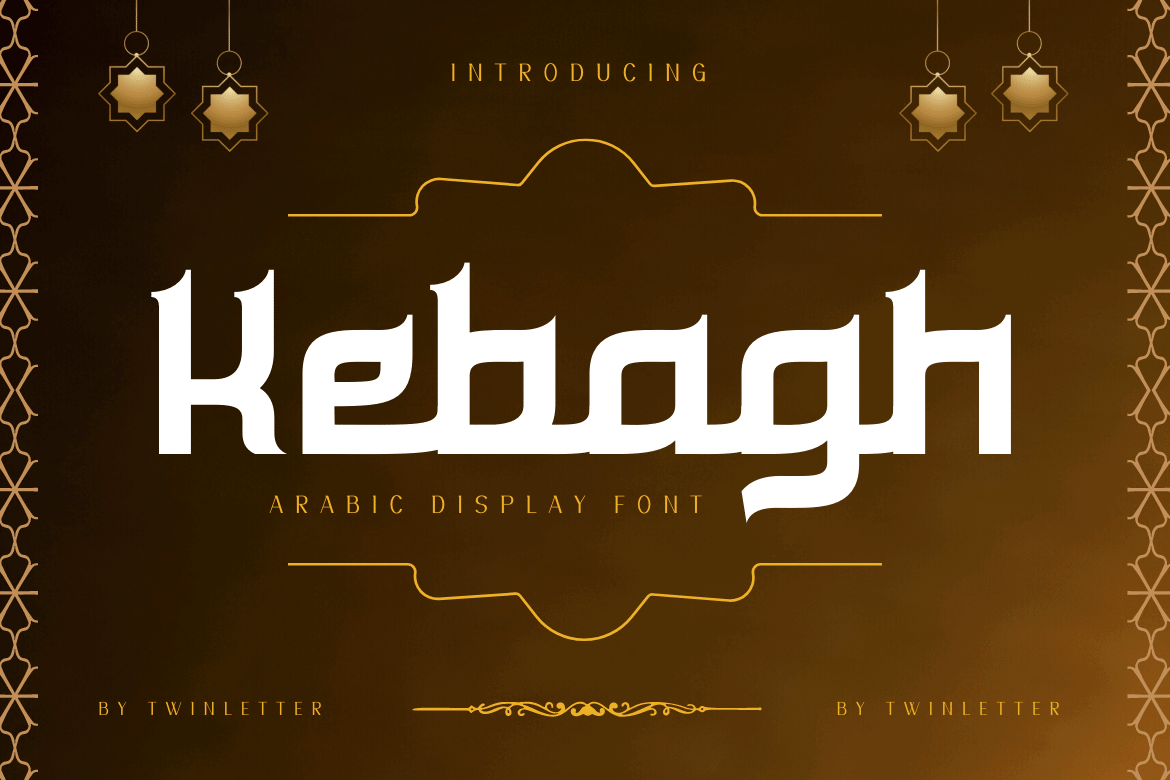 Kebagh  Arabic font in the regular and bound style