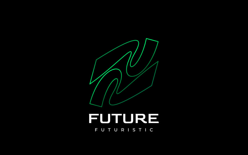Abstract Green Gradient Tech Line Logo Logo Template