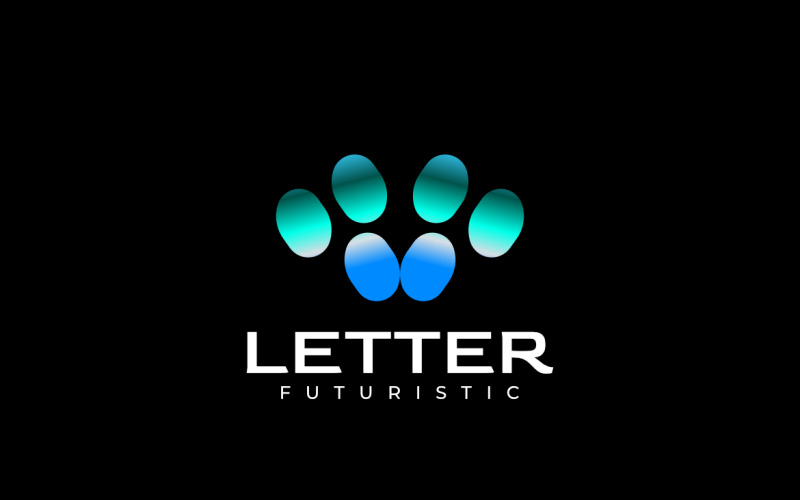 Abstract Monogram WY Letter Techno Futuristic Gradient Logo Logo Template