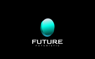 Abstract Round Techno Futuristic Gradient Logo