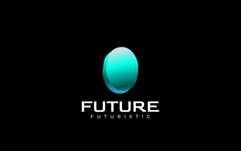 Abstract Round Techno Futuristic Gradient Logo Logo Template