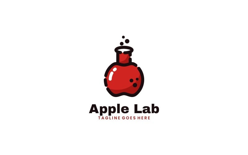 Apple Lab Simple Mascot Logo Logo Template