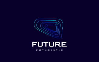 Blue Future Line Tech Abstract Logo