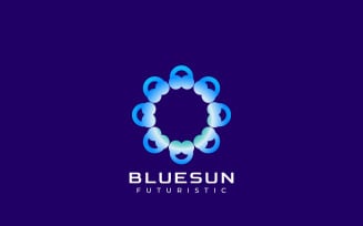 Blue Sun Tech Gradient Logo