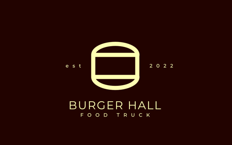 Burger Hall Line Old Vintage Logo Logo Template