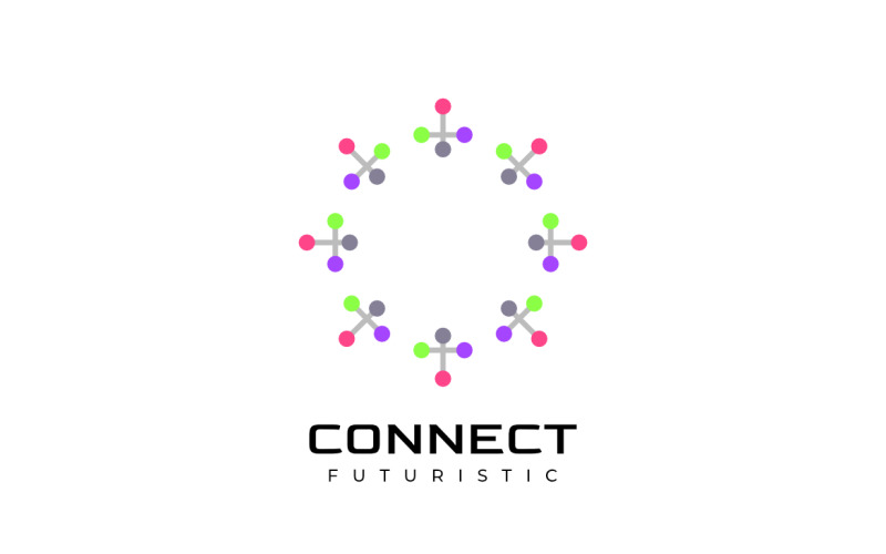 Chemical Bio Flat Connect Logo Logo Template