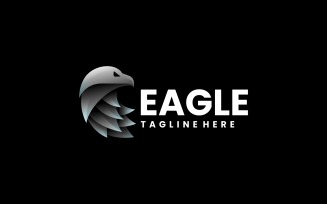 Eagle Head Black Gradient Logo