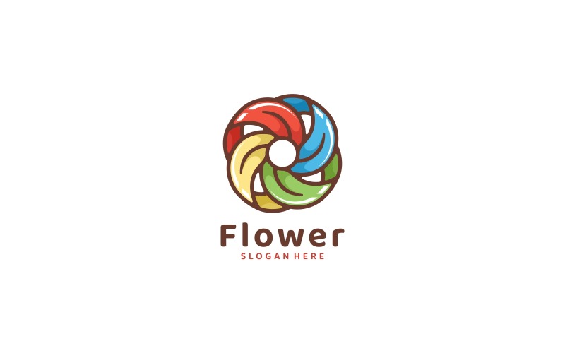Flower Color Mascot Logo Style Logo Template