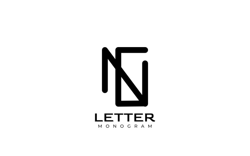 Monogram Letter Letter NCG Flat Logo Logo Template