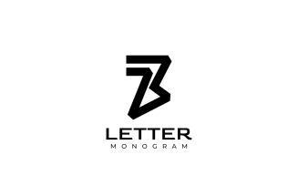 Monogram Letter ZBM Flat Logo