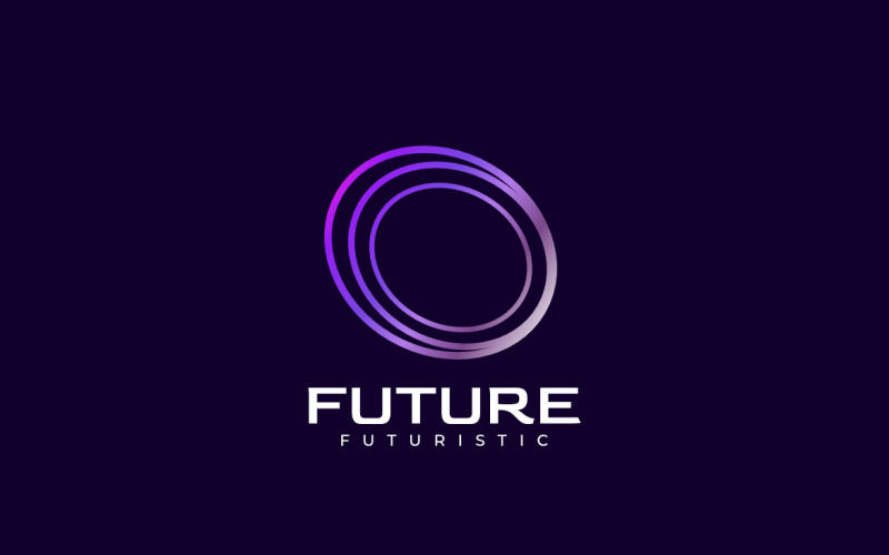 Round Futuristic Tech Line App Logo Logo Template