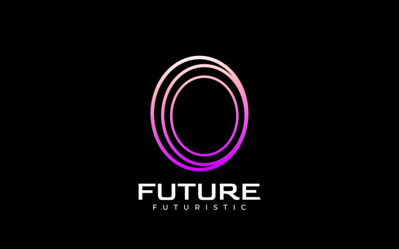 Round Futuristic Tech Line Startup Logo Logo Template