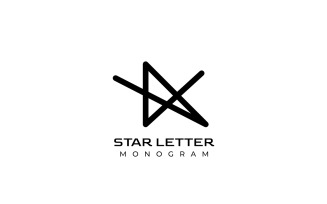 Star Line Monogram letter AX Logo