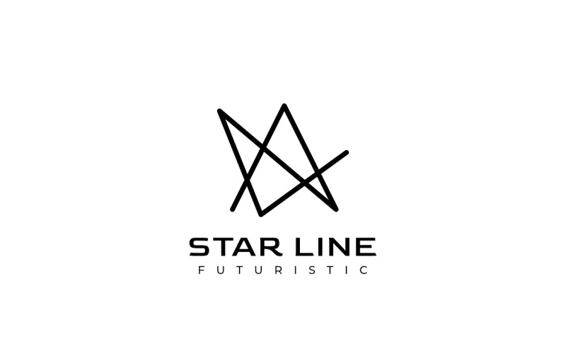 Star Line Round Flat Logo Logo Template