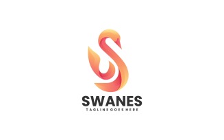 Swan Color Gradient Logo Template