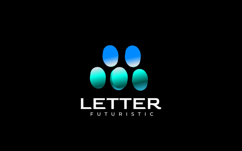 Techno Futuristic Gradient Letter M Logo Logo Template