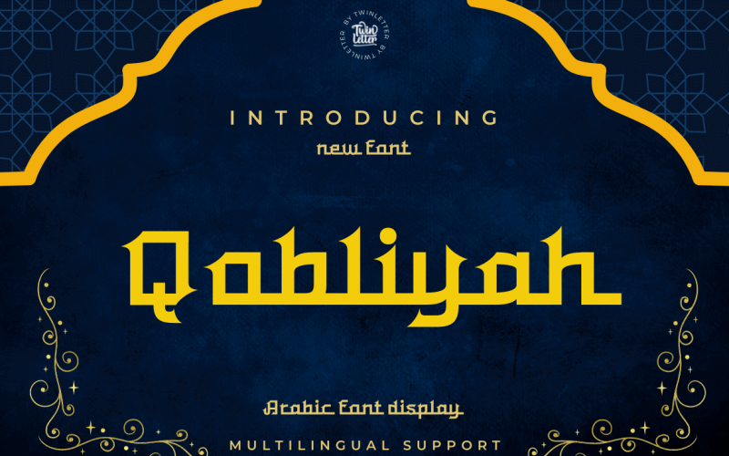 The Qobliyah font is beautiful, elegant, and luxurious Font