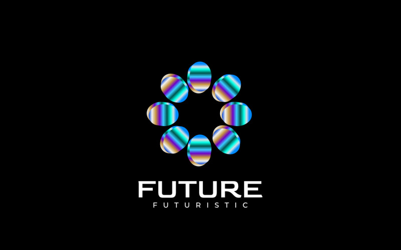 Unique Sun Trend Gradient Round Tech Logo Logo Template
