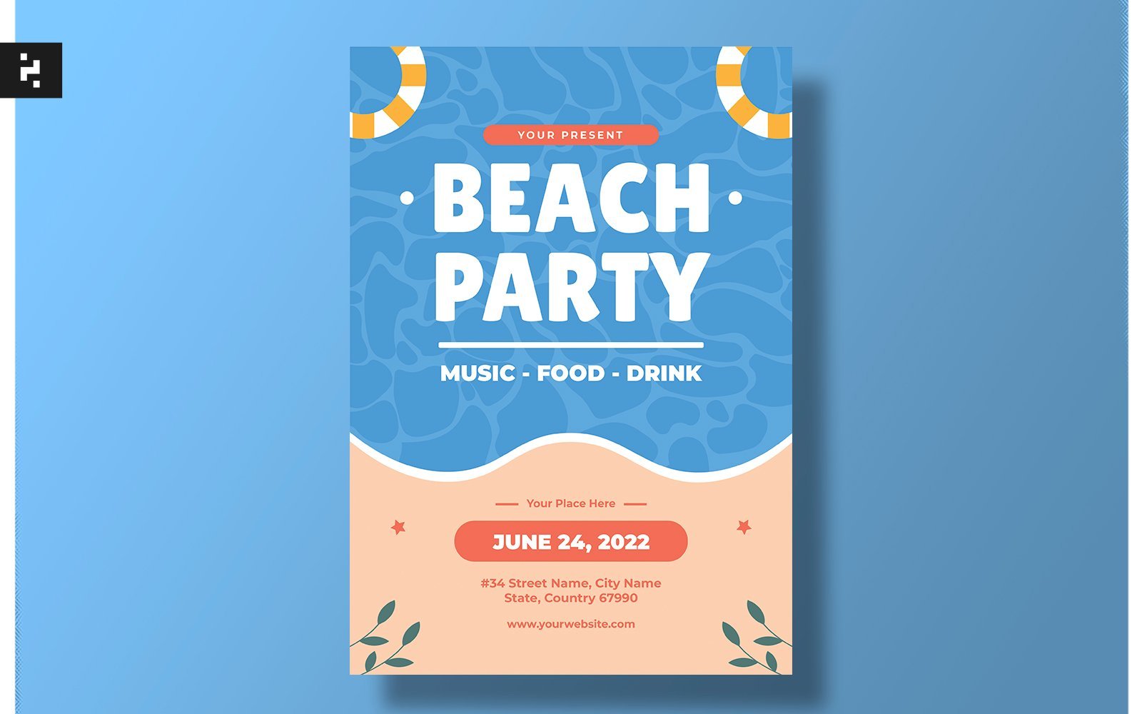 Template #240889 Poster Beach Webdesign Template - Logo template Preview