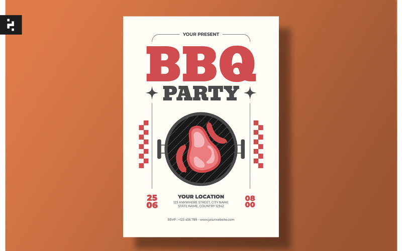 Barbeque Party Flyer Template Corporate Identity