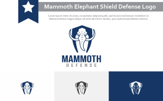 Big Mammoth Elephant Shield Strong Defense Logo Template