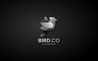 Bird Black Gradient Logo Design