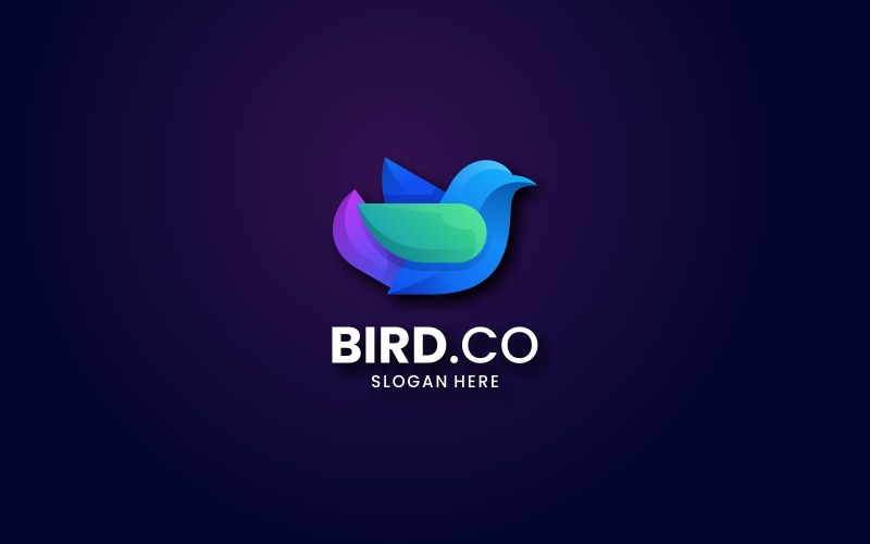 Bird Colorful Gradient Logo Style Logo Template