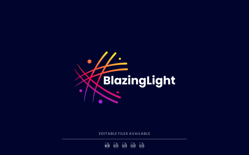 Blazing Light Line Art Logo Logo Template