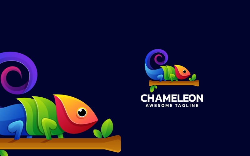 Chameleon Gradient Colorful Logo Design Logo Template