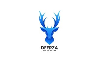Deer Head Gradient Logo Template
