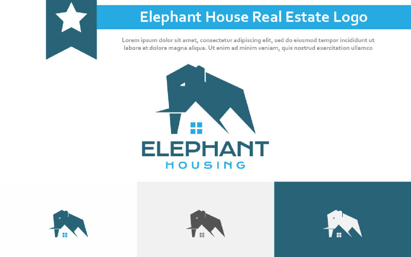 Elephant House Real Estate Realty Strong Construction Logo Logo Template