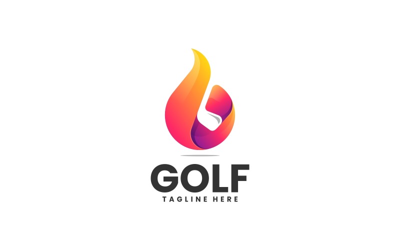 Fire Golf Gradient Logo Style Logo Template