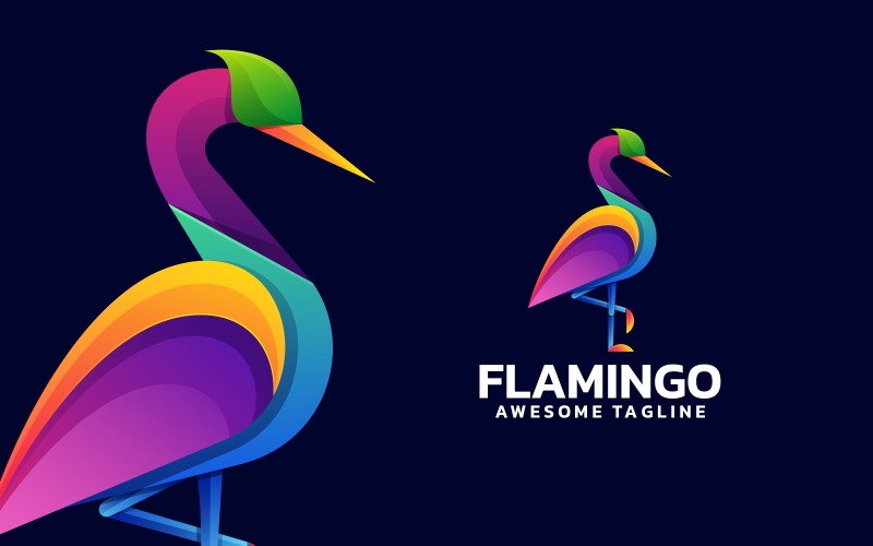 Flamingo Colorful Logo Style Logo Template