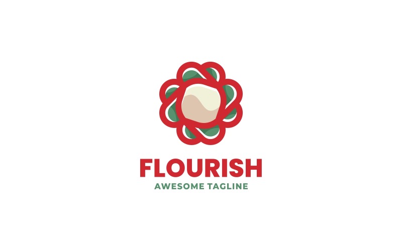 Flourish Simple Mascot Logo Logo Template