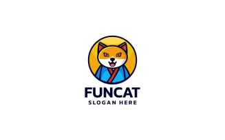 Fun Cat Simple Mascot Logo