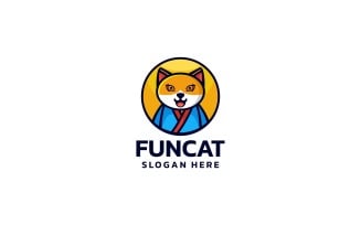 Fun Cat Simple Mascot Logo