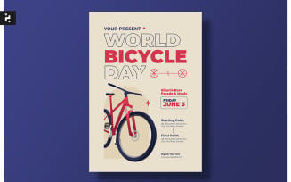 Illustrative World Bicycle Day Flyer Template