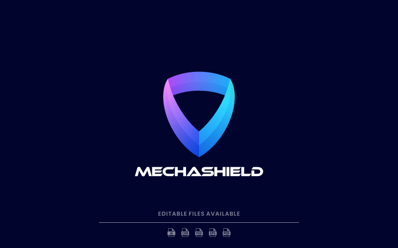 Mecha Shield Gradient Logo Logo Template