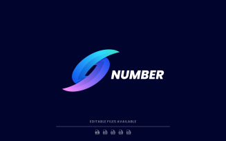 Number Gradient Logo Style