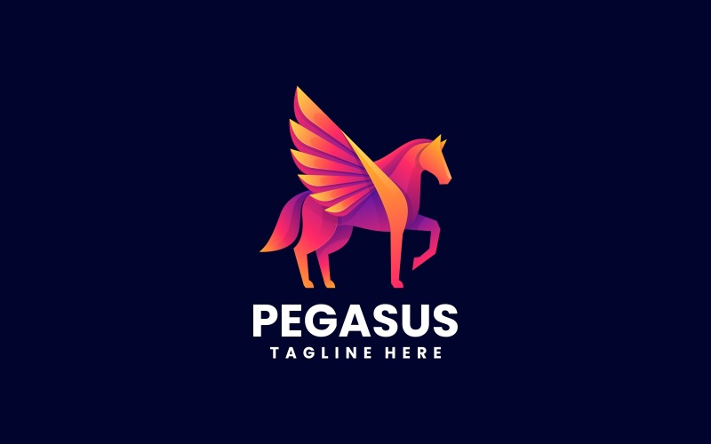 Pegasus Gradient Colorful Logo Design Logo Template