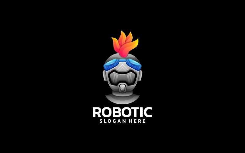 Robotic Gradient Logo Design Logo Template