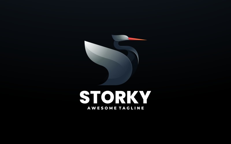 Stork Gradient Logo Style Logo Template