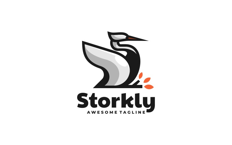 Stork Simple Mascot Logo Style Logo Template