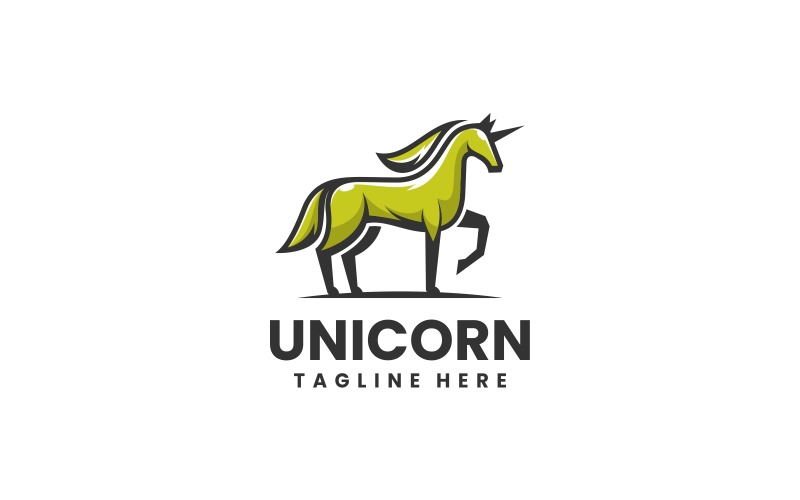 Unicorn Simple Mascot Logo Logo Template