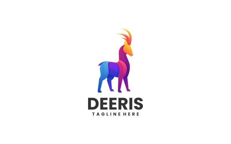 Vector Deer Gradient Colorful Logo Logo Template
