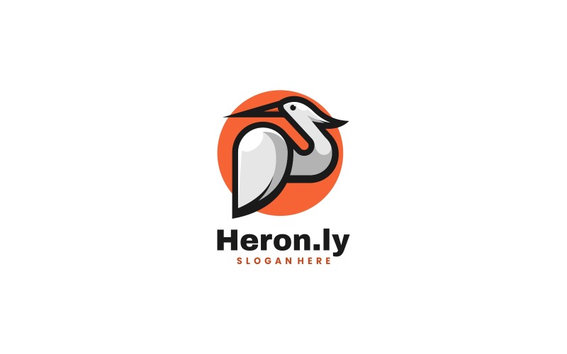 Vector Heron Simple Mascot Logo Logo Template