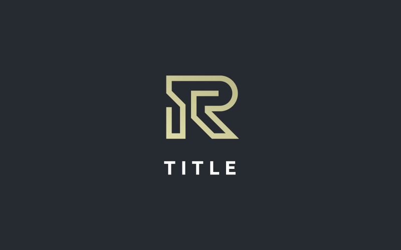 Luxury Iconic R Line Golden Monogram Logo Logo Template