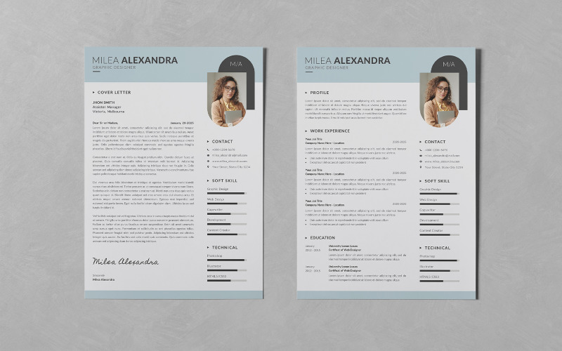 Minimalist Resume CV and Cover Letter Templates Corporate Identity