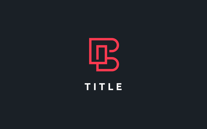 Sleek Iconic B Line Red Shading Logo Logo Template